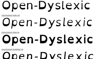 OpenDyslexic font schriftart